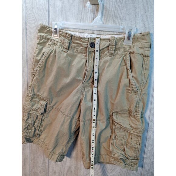 Abercrombie & Fitch Cargo Shorts Mens 28 Tan Khaki Military Paratrooper Preppy - Picture 6 of 6